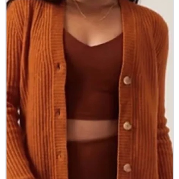 Athleta Merino Wool Rust Cardigan - Picture 6 of 7
